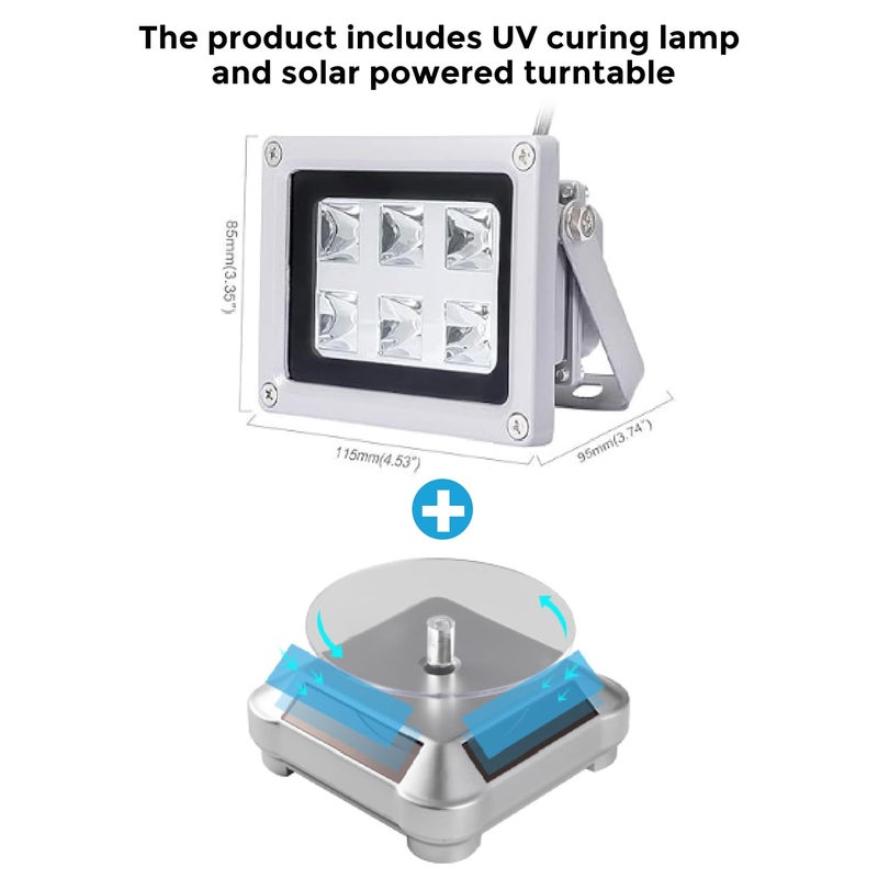 Comgrow ضوء معالجة الراتنج UV لطابعة ثلاثية الأبعاد مع قاعدة دوارة شمسية 360° لطابعة SLA DLP LCD لتصلب الراتنج الحساس للضوء 405nm، علبة معالجة DIY - Image 2